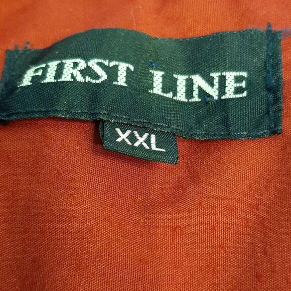 First line Cuban Cigar Shirt men XXL beach embroidered pleated button pockets, - Picture 2 of 9